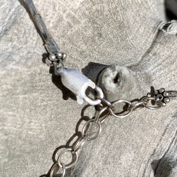 HANDMADE sterling anklet w/ turquoise nuggets - Picture 6 of 8